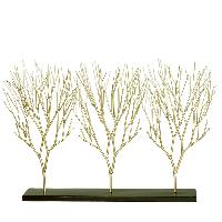 Golden trees sculpture on a base - Arbres or sur socle 30x40cm